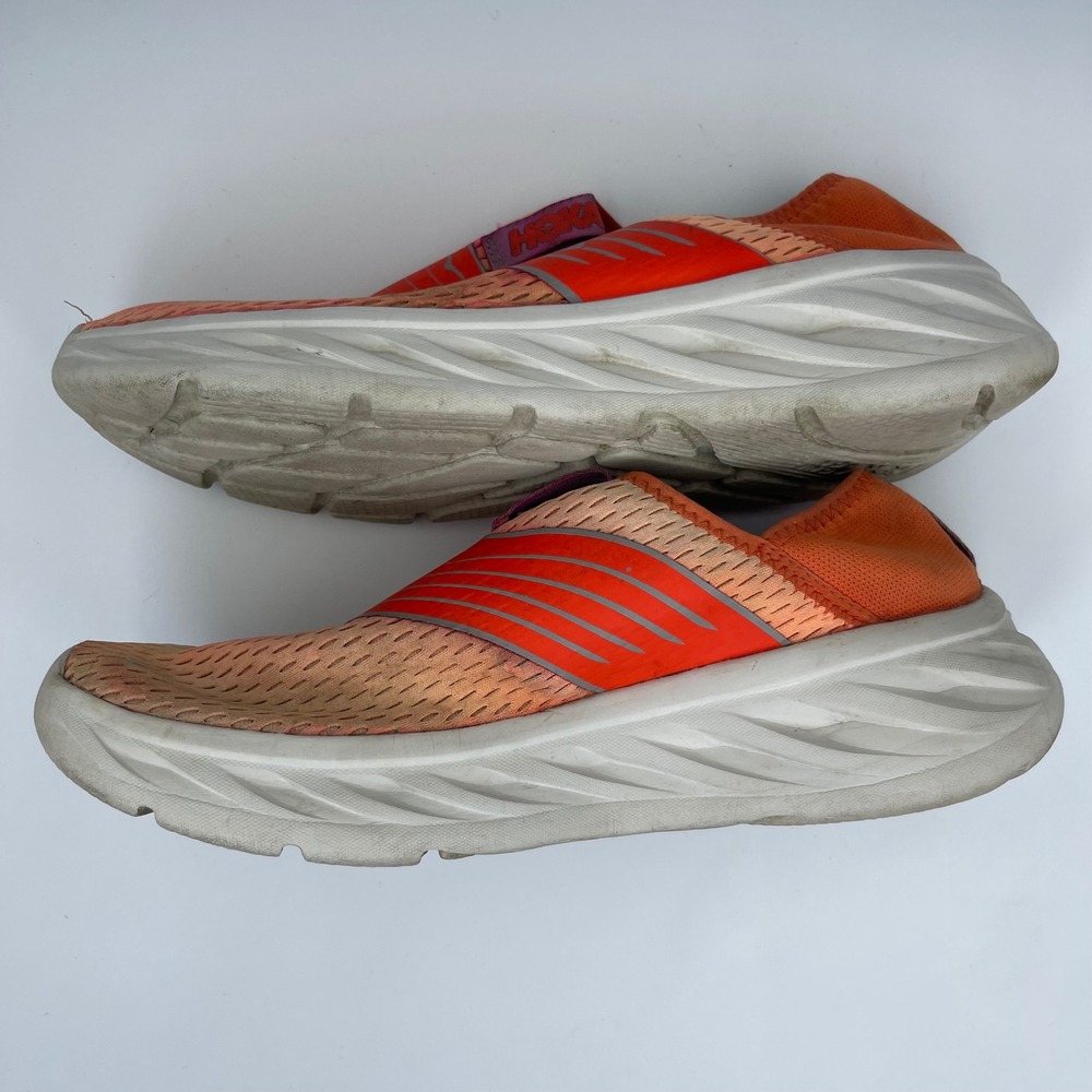 Hoka One One Ora Recovery Shoe Men's 11 Orange Slip On Comfort 1099677 MRLR